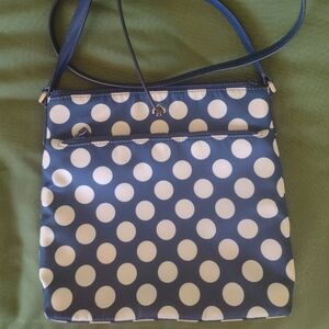 Kate Spade Jae, blue and white nylon crossbody